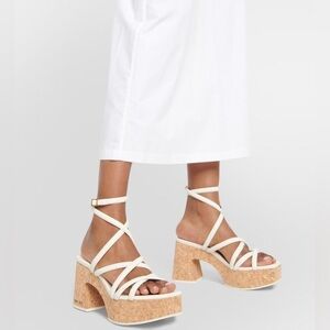 Jimmy Choo Cecelia 95 Strappy Ankle Strap Platform Leather Sandals- NWT